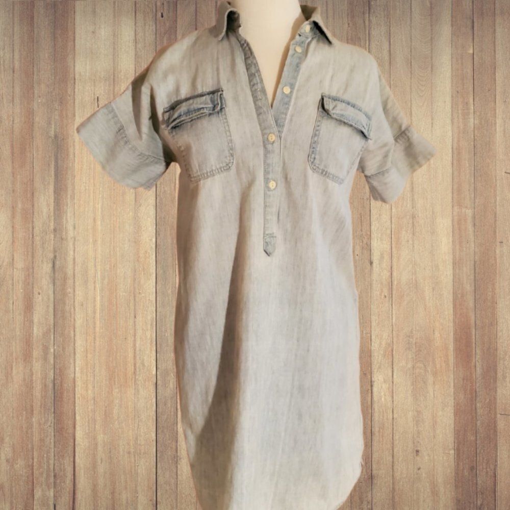 Chaps Ralph Lauren Tunic Denim Shirt Dress - Size M - Picture 1 of 7